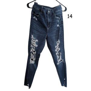 👖 Distressed Blue Denim Jeans – Size 14